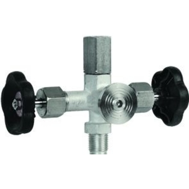 Pressure gauge valve double Type 1381 stainless steel inspection flange internal/external thread